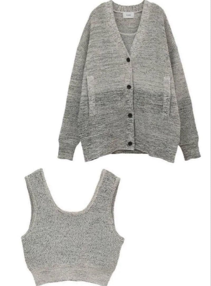CLANE BUSTIER SET KNIT ビスチェ コットン カーディガン