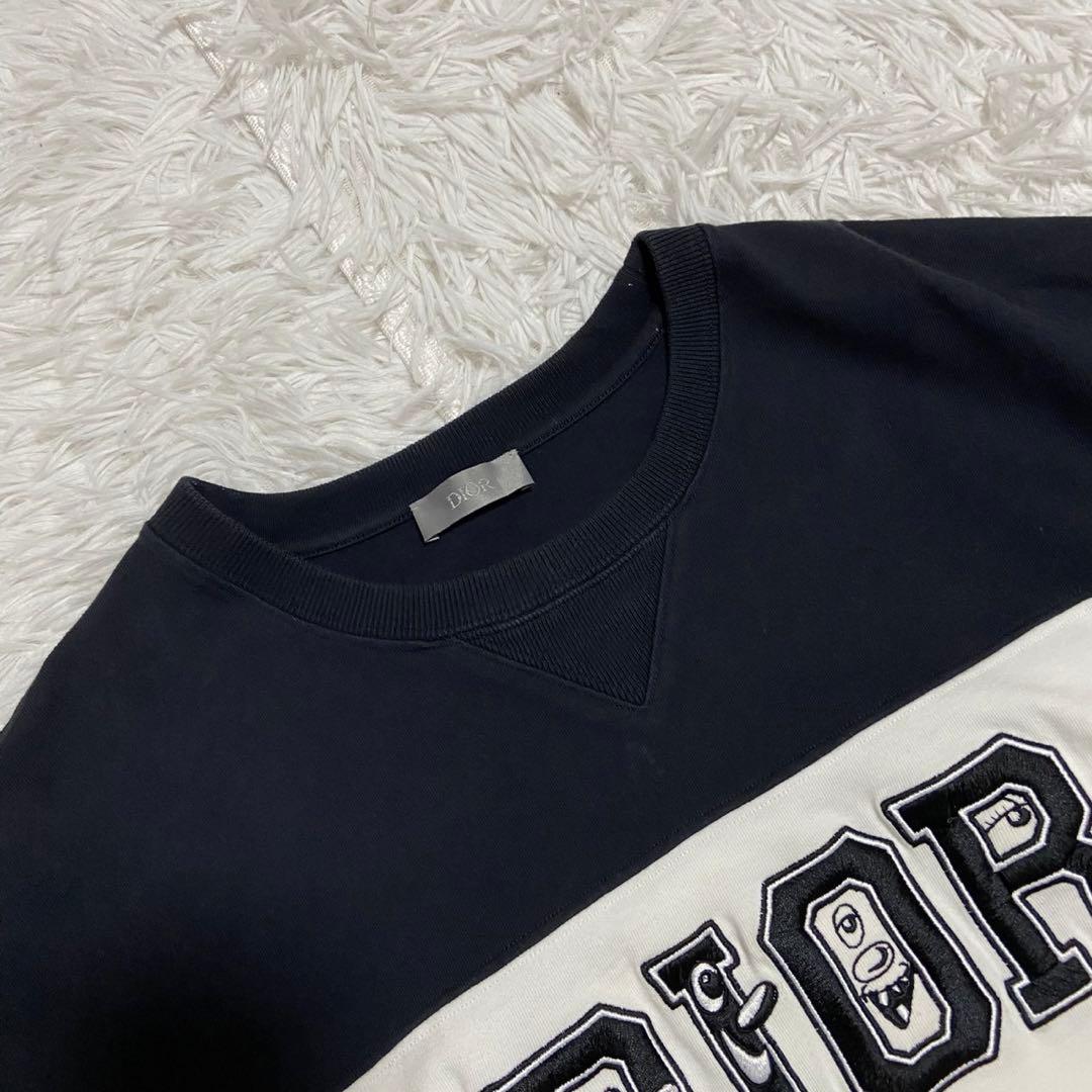 【人気】ディオール ケニー・シャーフ コラボ 刺繍ロゴ Tシャツ