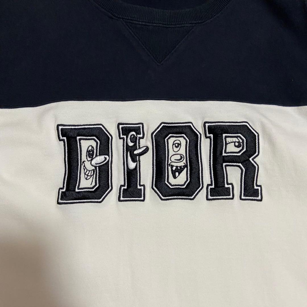 【人気】ディオール ケニー・シャーフ コラボ 刺繍ロゴ Tシャツ