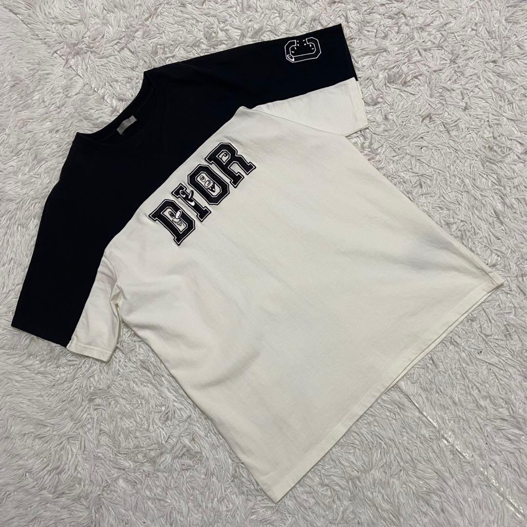 【人気】ディオール ケニー・シャーフ コラボ 刺繍ロゴ Tシャツ