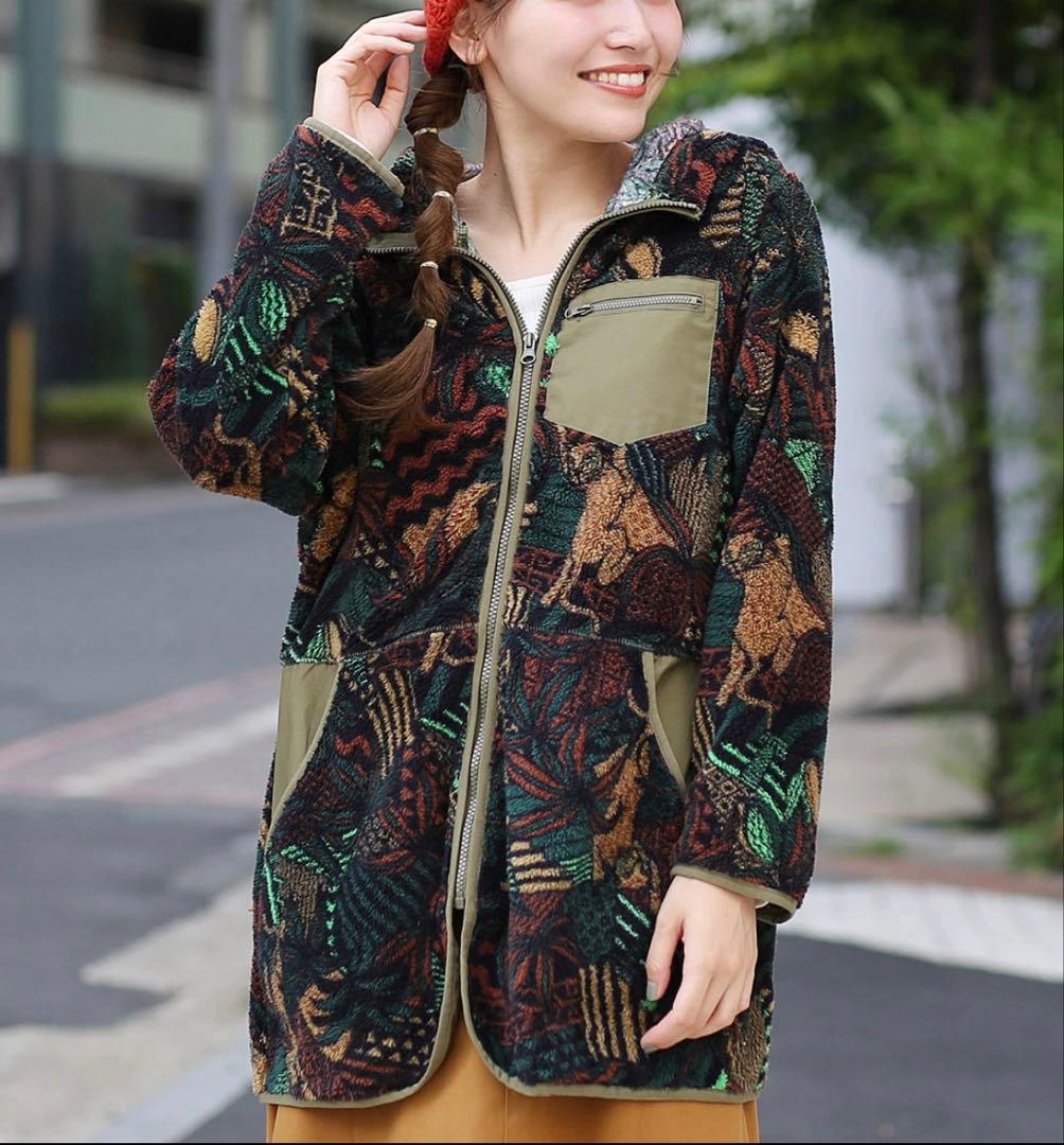 TITICACA チチカカ 3way ライナー付　刺繍モッズコート　L カーキ