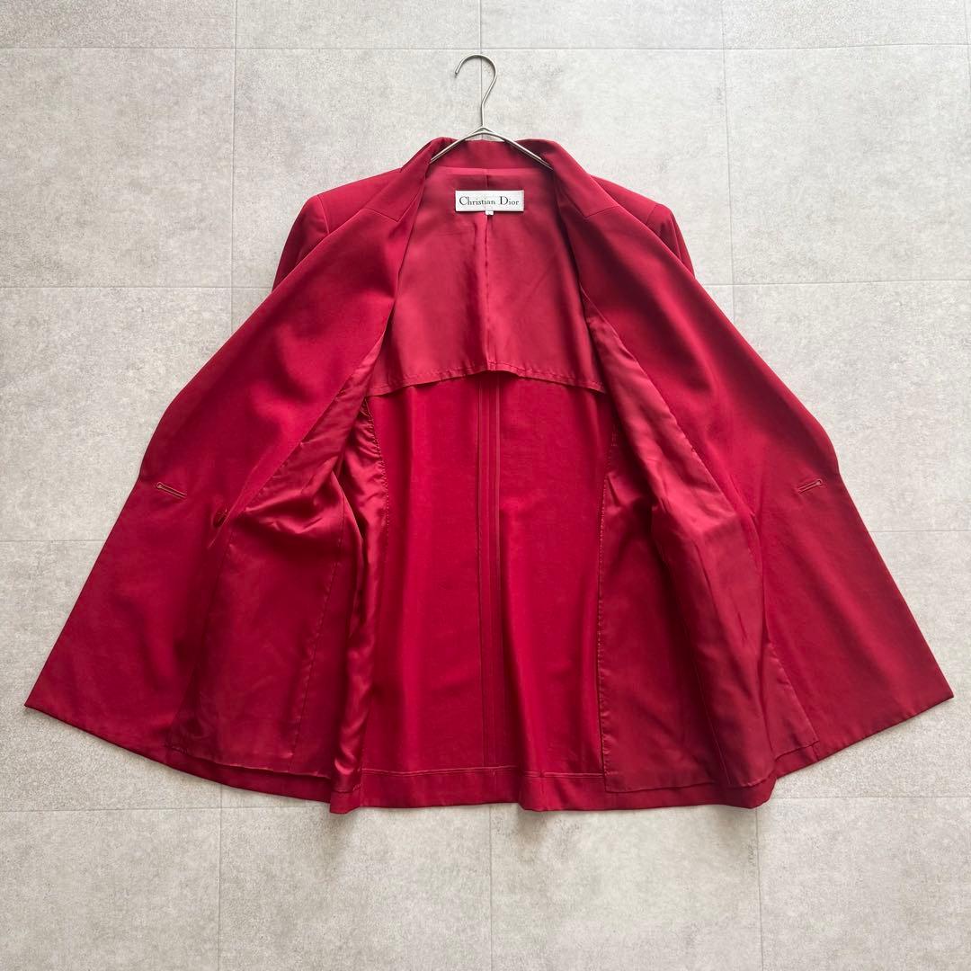 Christian Dior テーラードジャケット　ダブル　CDボタン　赤　L