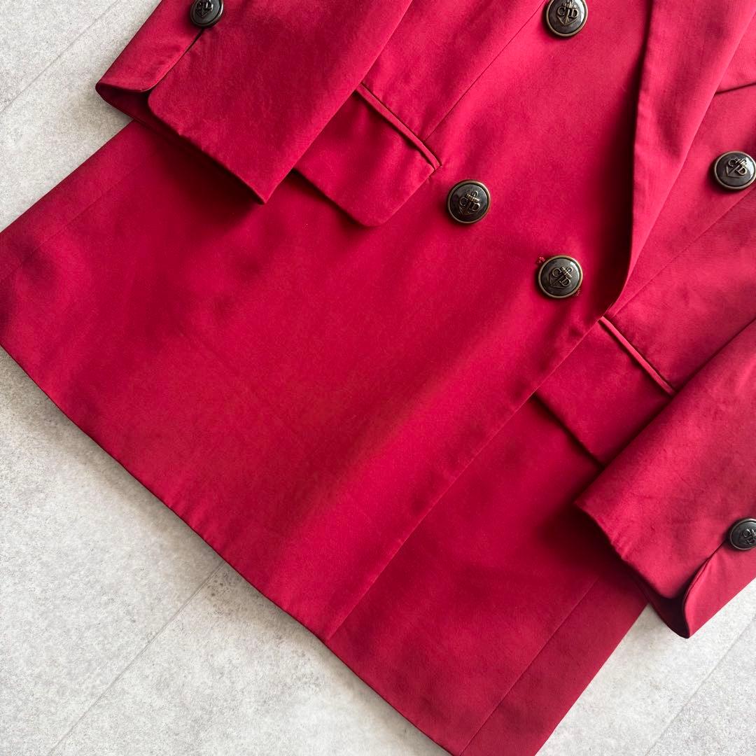 Christian Dior テーラードジャケット　ダブル　CDボタン　赤　L