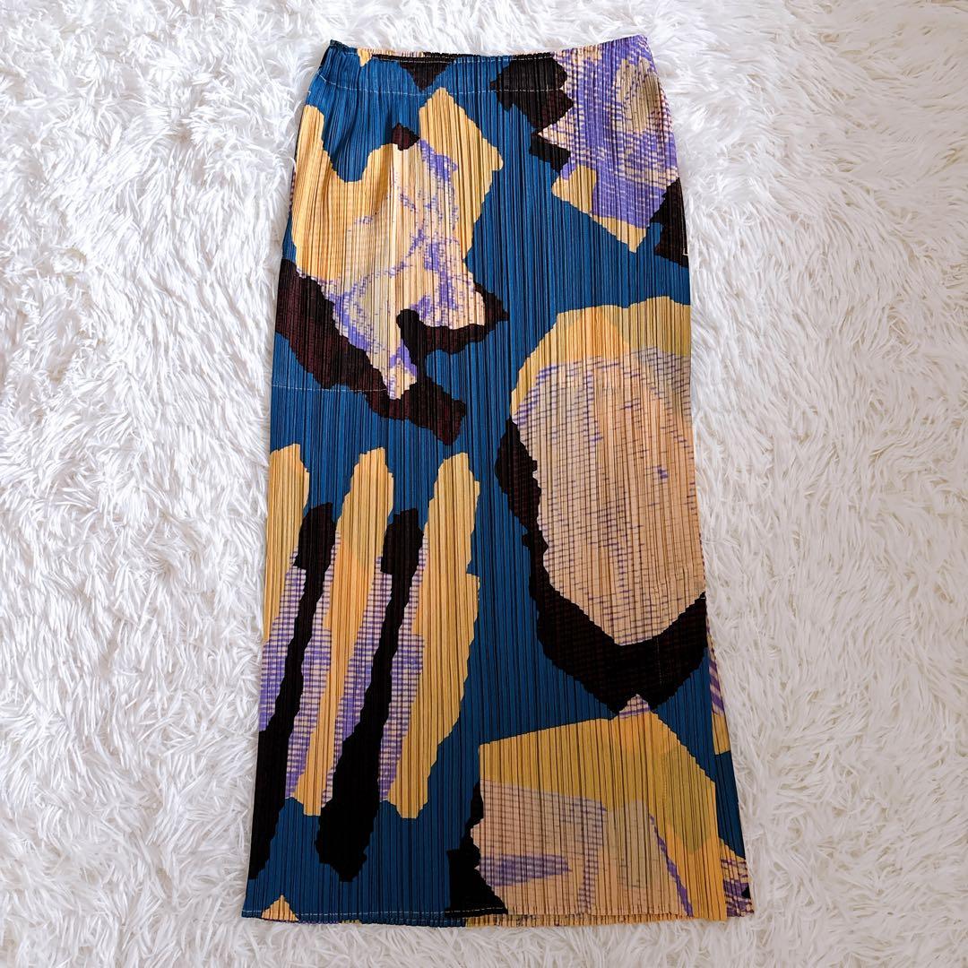 【極美品】PLEATS PLEASE METEORITE スカート 総柄 日本製