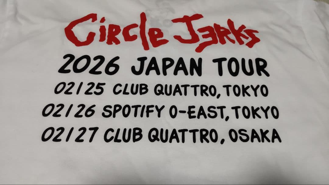 Circle Jerks verdy コラボ 2026年日本ツアーTシャツ M