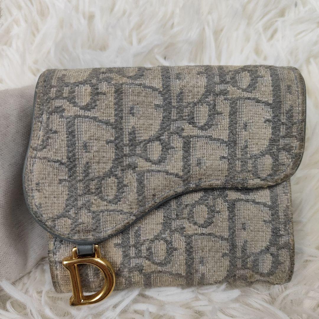本日限定価格　DIOR 三つ折り 財布　サドル　オブリーク　トロッター柄
