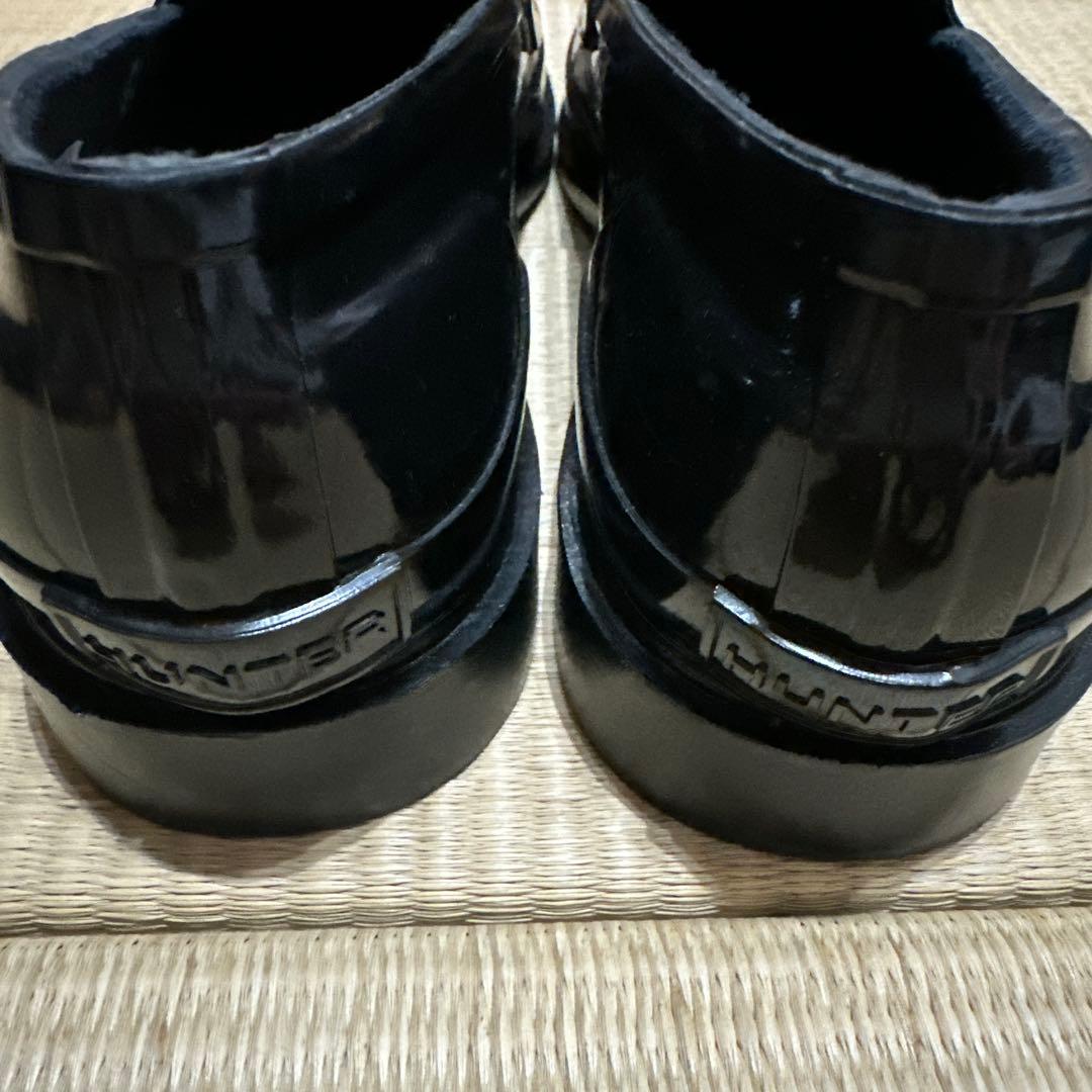 HUNTER レインシューズ ローファー　ブラックUK4 23センチ