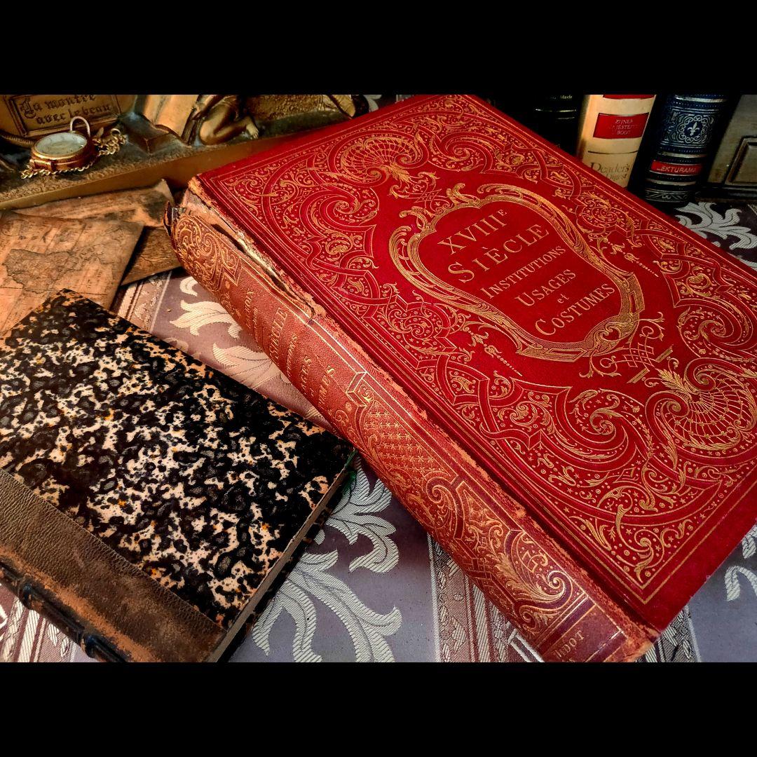 ⭐超希少⭐️２９cm【フランス製の古い洋書】革製の高級感ある洋古書 １冊