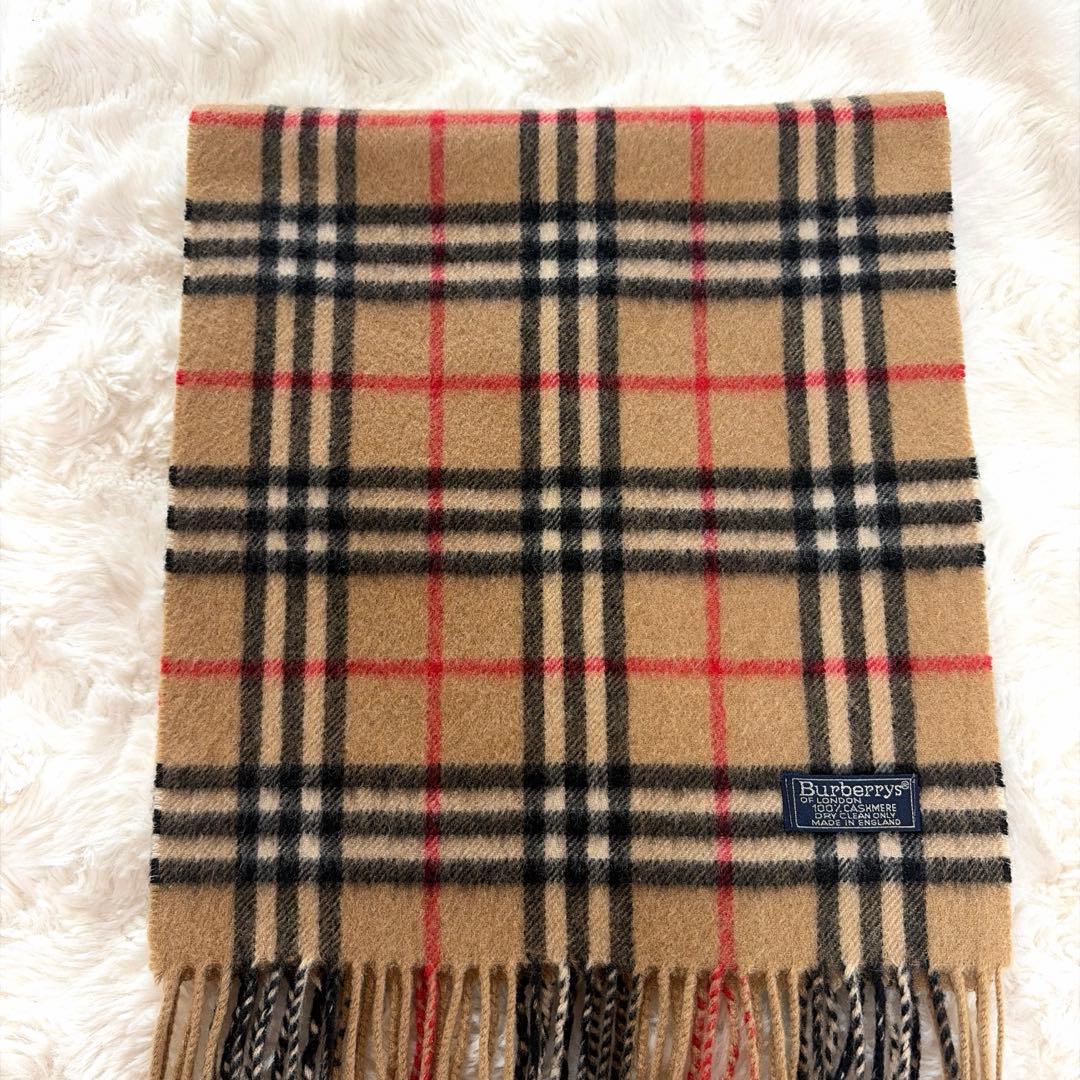 極美品 保管品 BURBERRY ノバチェック柄 カシミヤ100 マフラー 長め