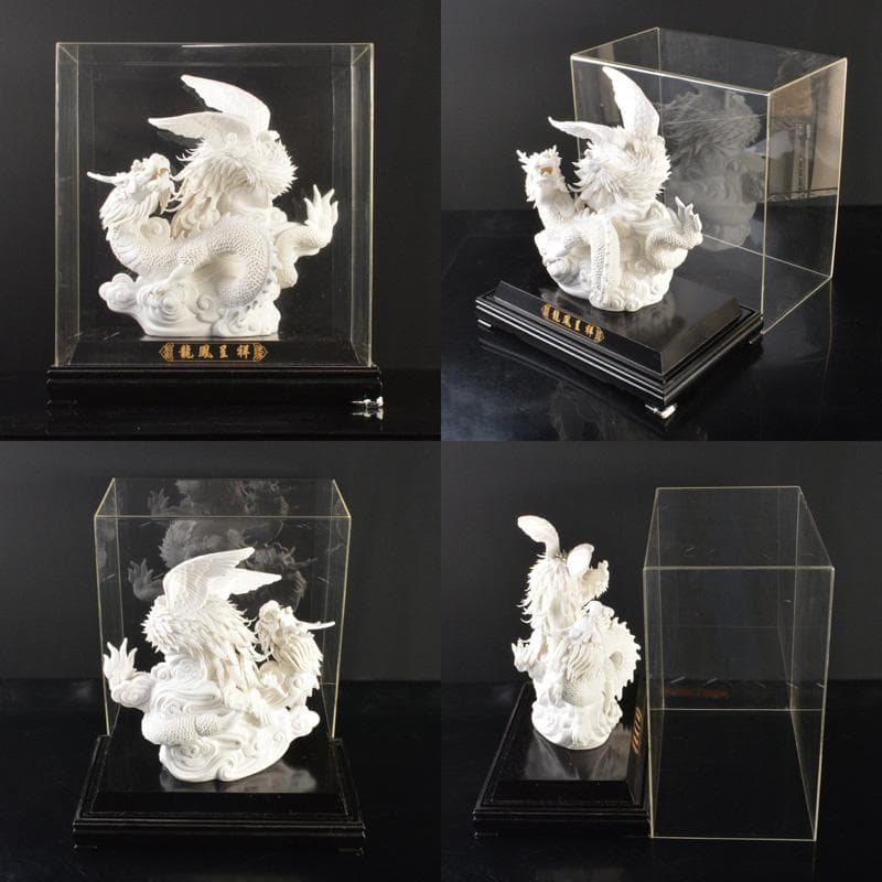 thimothy　徳化窯白磁　吉祥龍鳳　置物　箱・証書付　V　5457A