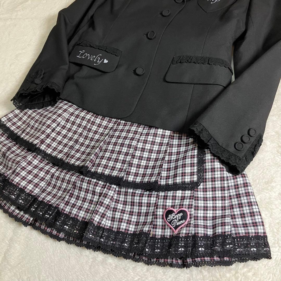 mezzo piano 160cm✨女の子スーツ　セットアップ3点　ネックレス付