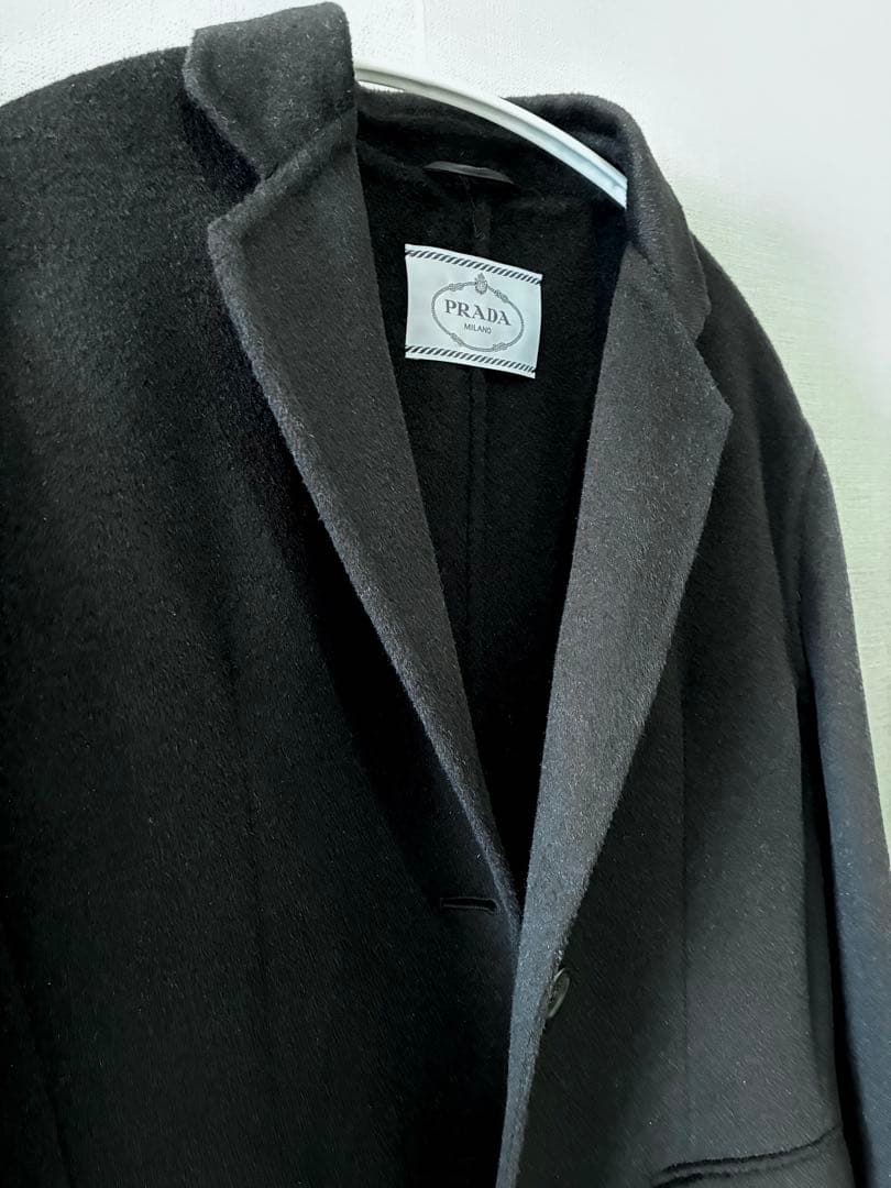 PRADA プラダ シングルブレスト コート ブラック 二つボタン