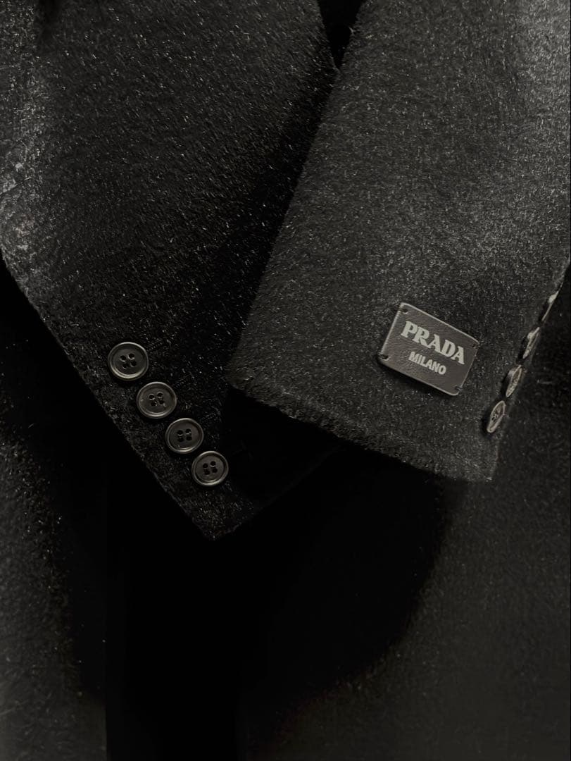 PRADA プラダ シングルブレスト コート ブラック 二つボタン