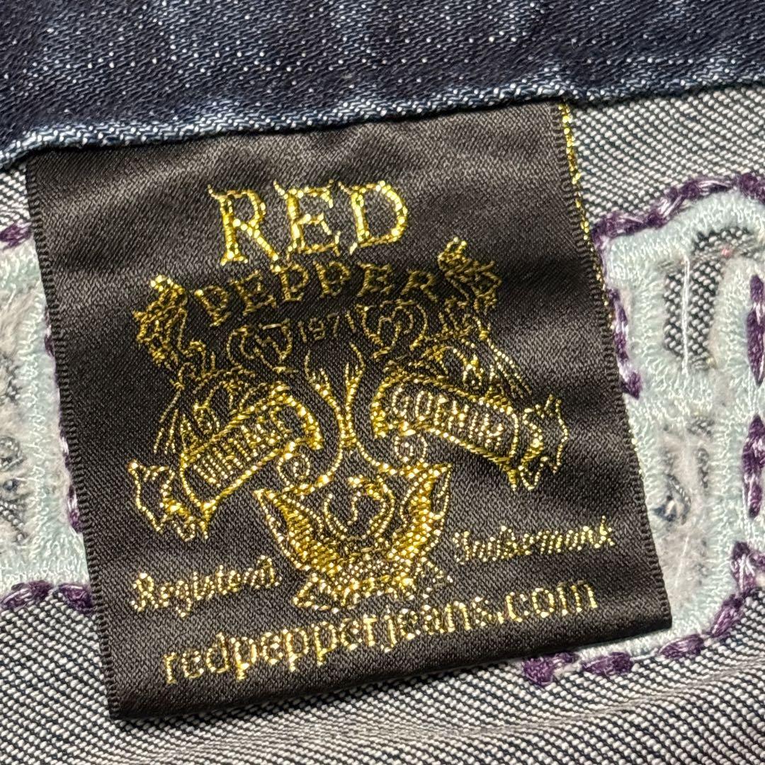 RED PEPPER レッドペッパー　デニムパンツ　刺繍デニム　天使の羽　28