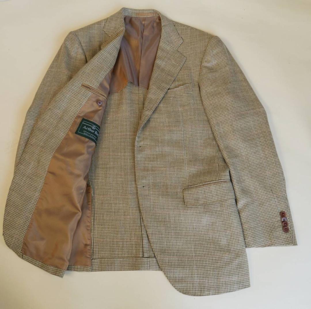 使用少　ブレザー　Woven in Scotland (毛/シルク/麻)　L