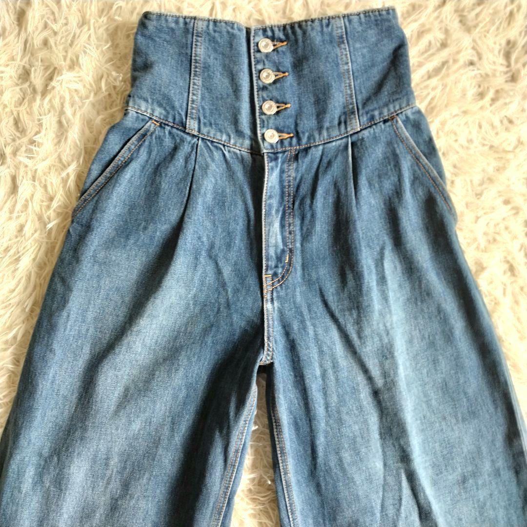 美品✨マウジー　2025年モデル　コルセットデザイン　バギー デニム　春　ブルー