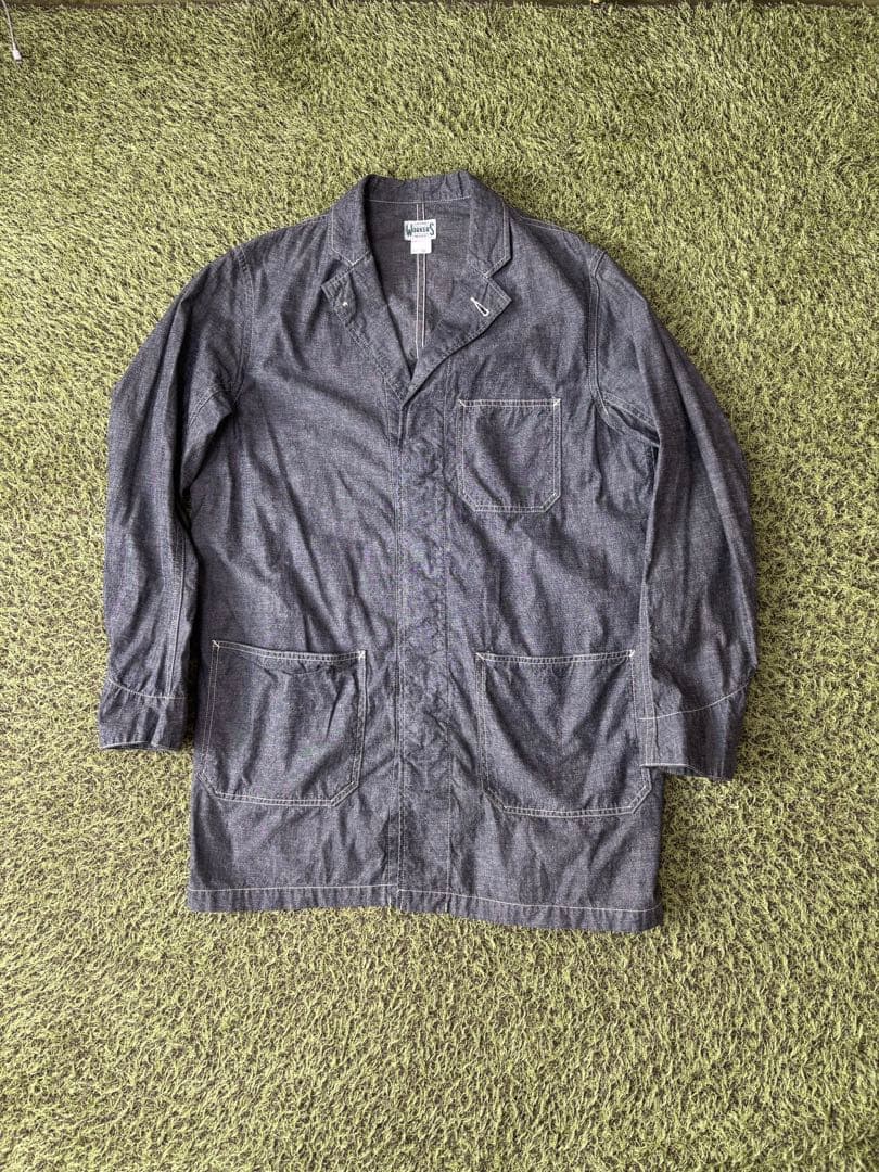 workers ブラックシャンブレー ショップコート