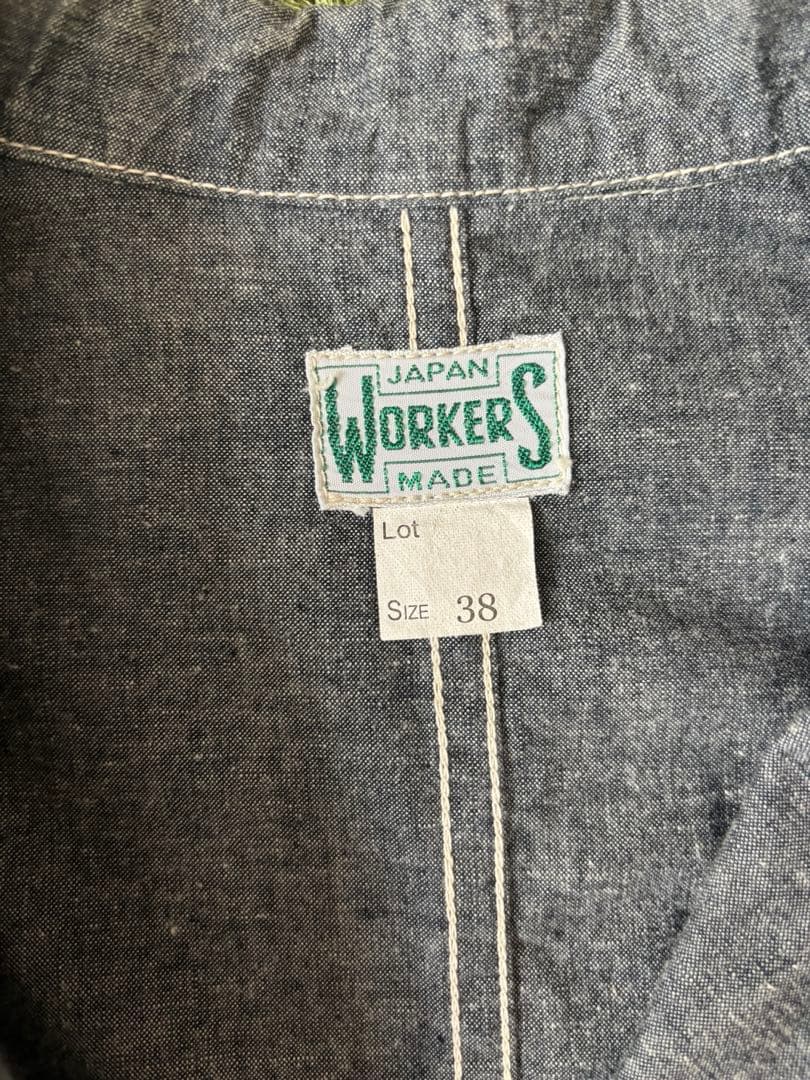 workers ブラックシャンブレー ショップコート