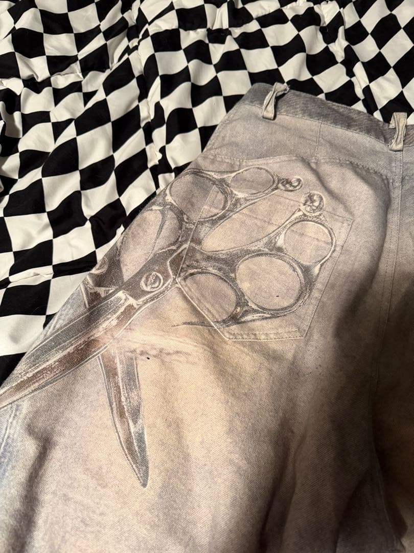 Feng System B6 Denim ワイドパンツ ブラック　1