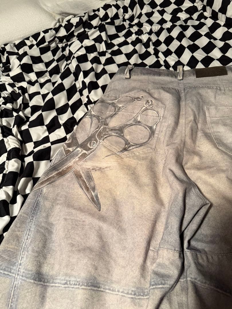 Feng System B6 Denim ワイドパンツ ブラック　1