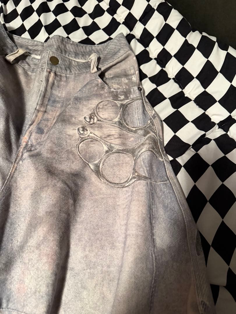 Feng System B6 Denim ワイドパンツ ブラック　1