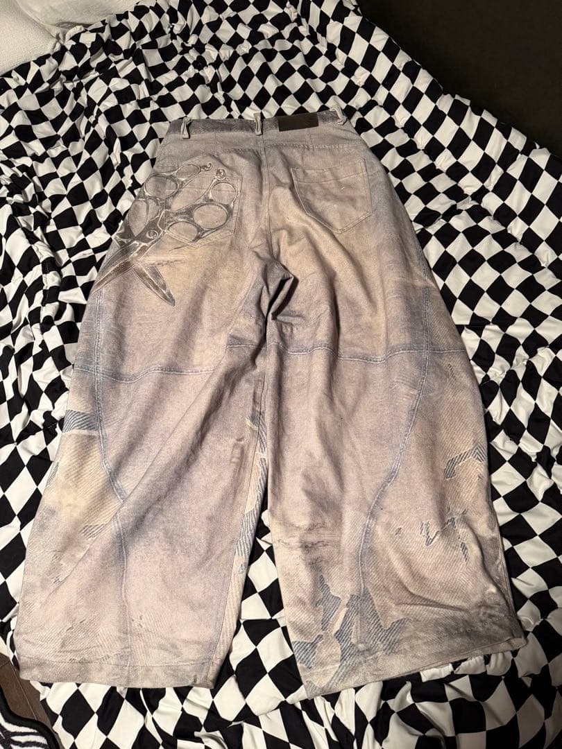 Feng System B6 Denim ワイドパンツ ブラック　1