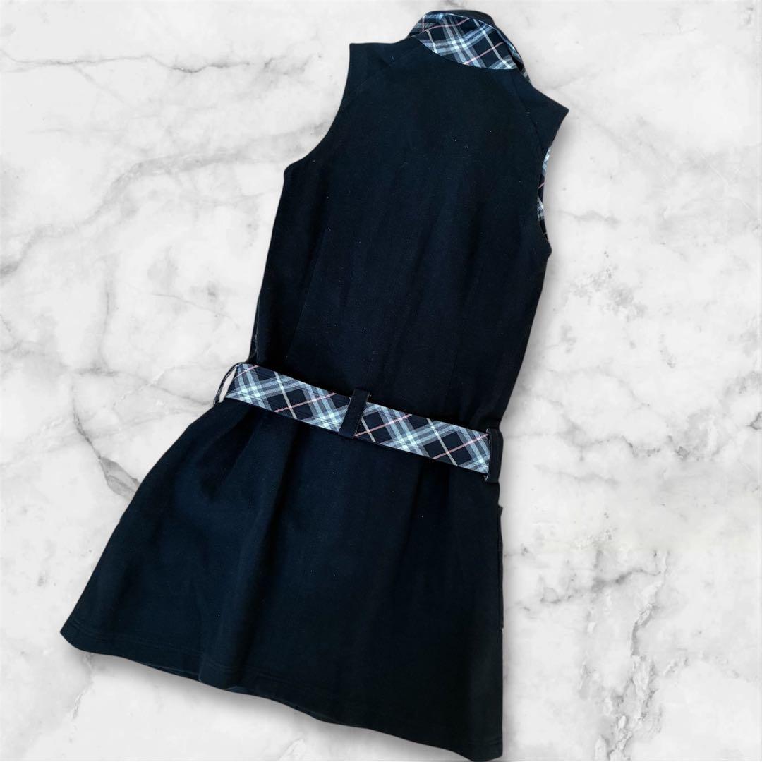 BURBERRY BLUE LABEL バーバリー 黒ノースリーブワンピース38