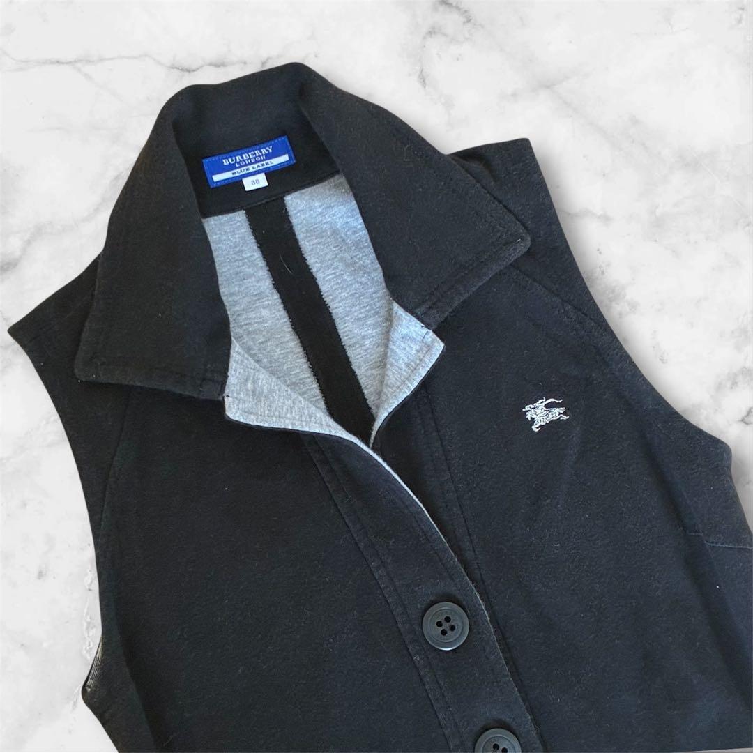 BURBERRY BLUE LABEL バーバリー 黒ノースリーブワンピース38