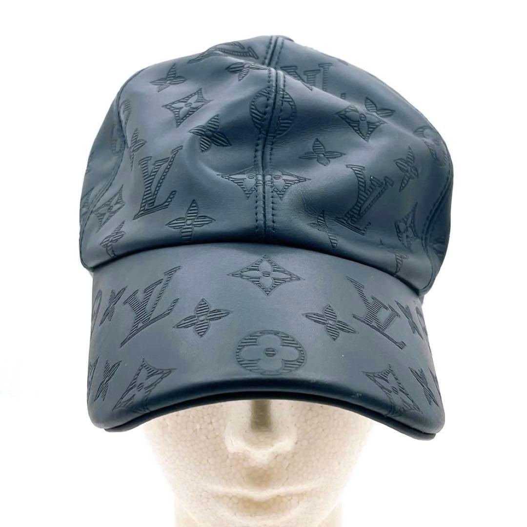 ルイヴィトン M76985 モノグラム シャドウ キャップ CAP 野球帽　黒色