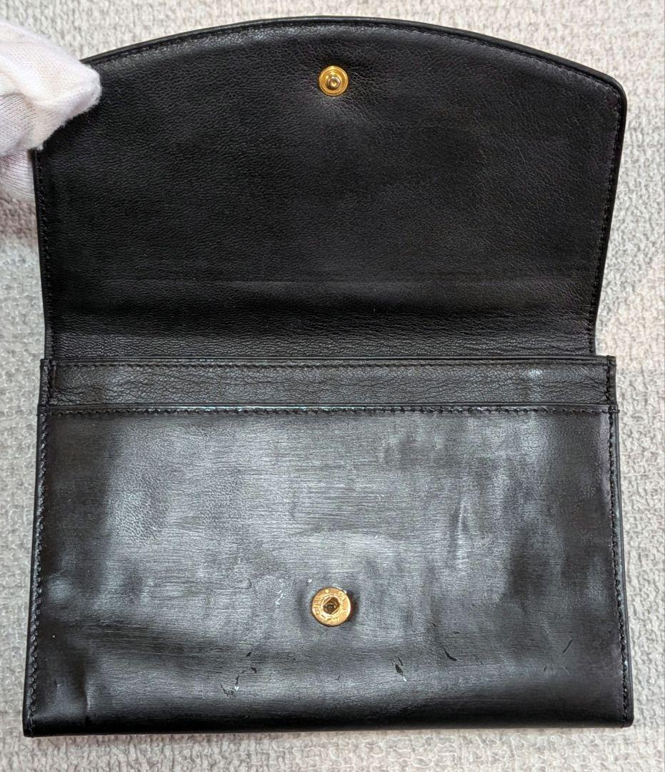 シャネル　デカココ　ミニ財布　黒　ミドル　チェーン　正規品　パテントレザー