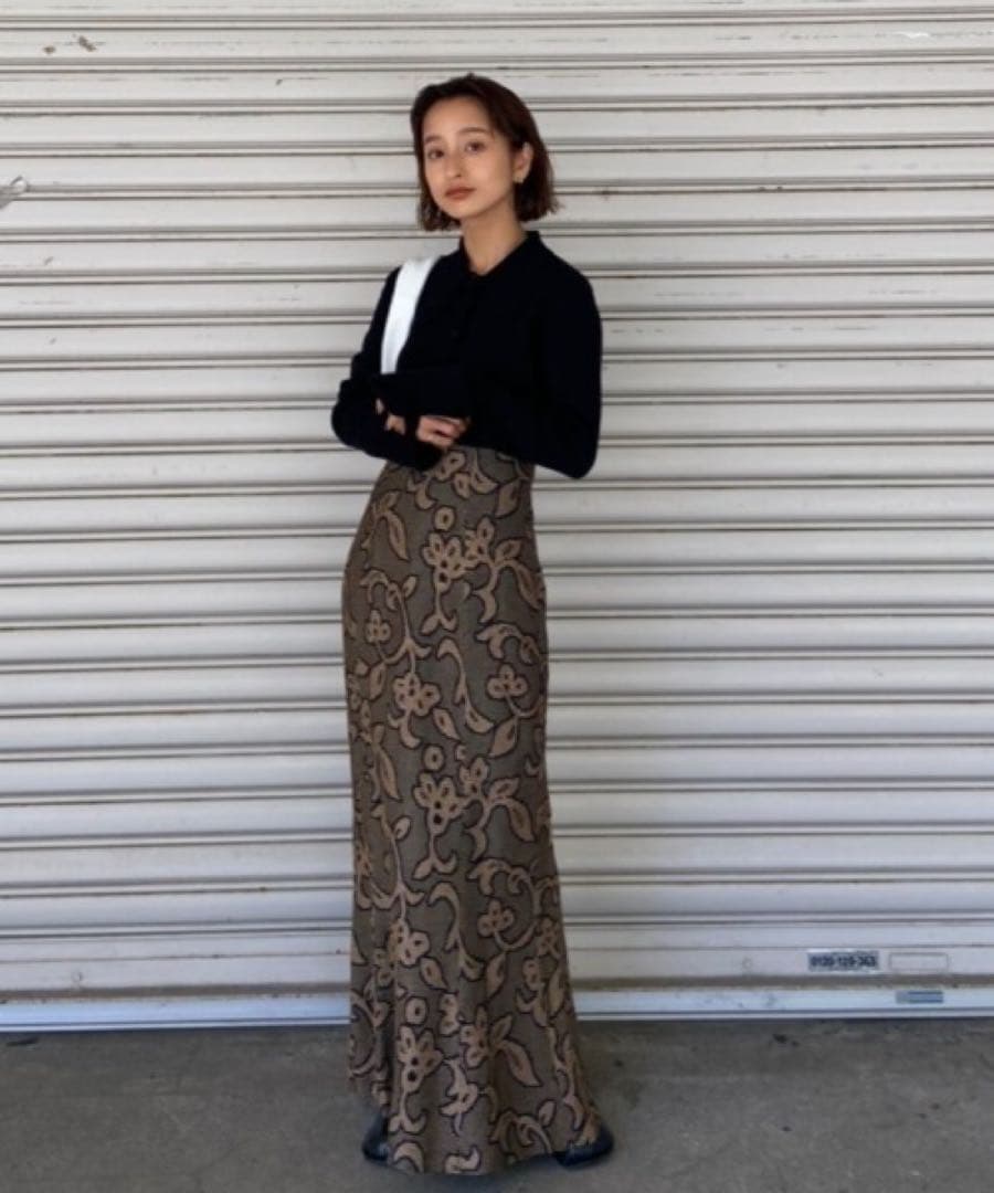 TODAYFUL トゥデイフル ジャガードリーフペンシルスカート ロングスカート