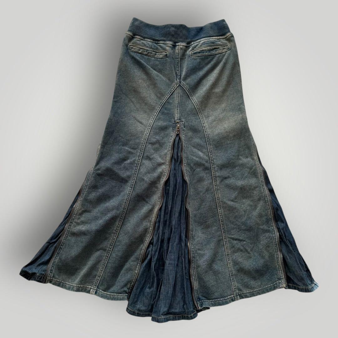 1597◆GOAゴア ジップ スライダー ロングスカート ヴィンテージ加工 S