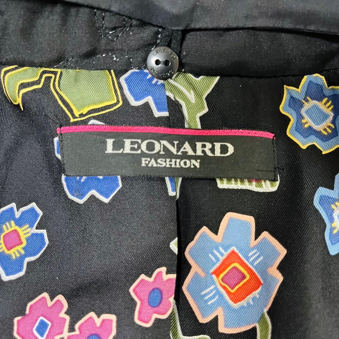 LEONARD レオナール シルク100 中綿コート フォックスファー 13AR