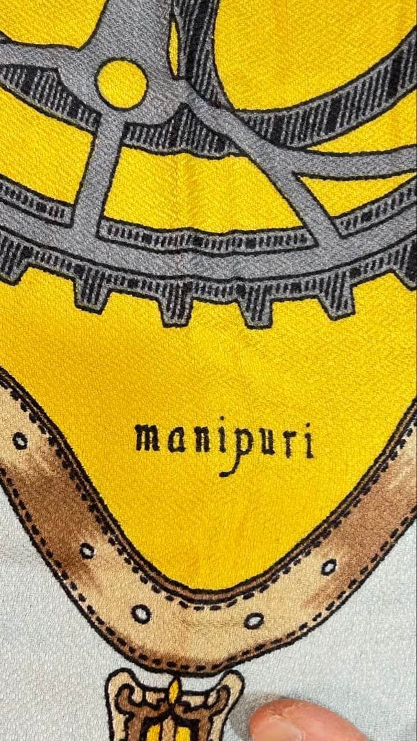 新品未使用manipuriヴィンテージサイクルウールシルクフリンジストール