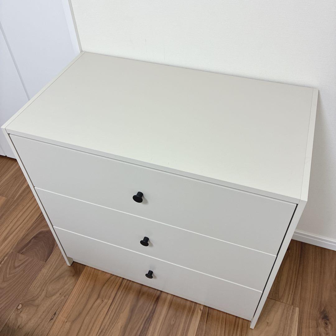 【完成品】IKEA GURSKEN グールスケン 3段チェスト ライトベージュ