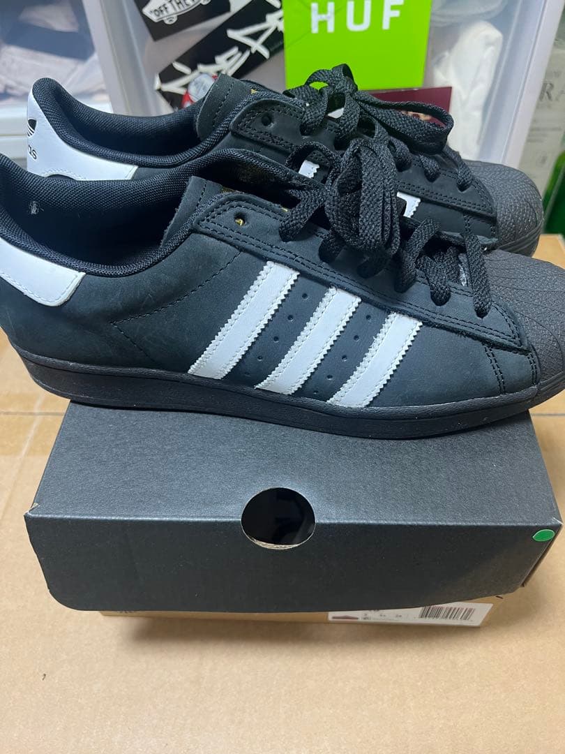 ADIDAS SUPERSTAR ADVブラック/ホワイスーパースター