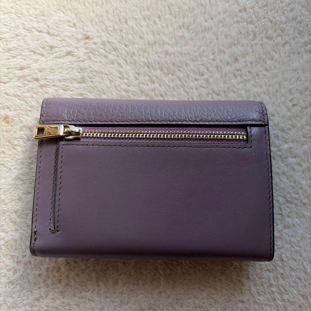【美品】FURLA パープル 三つ折り財布