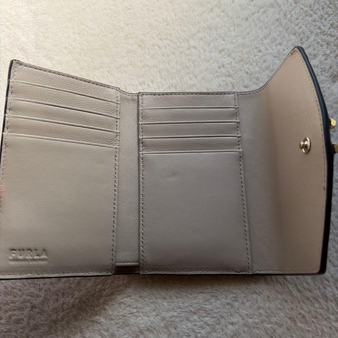 【美品】FURLA パープル 三つ折り財布