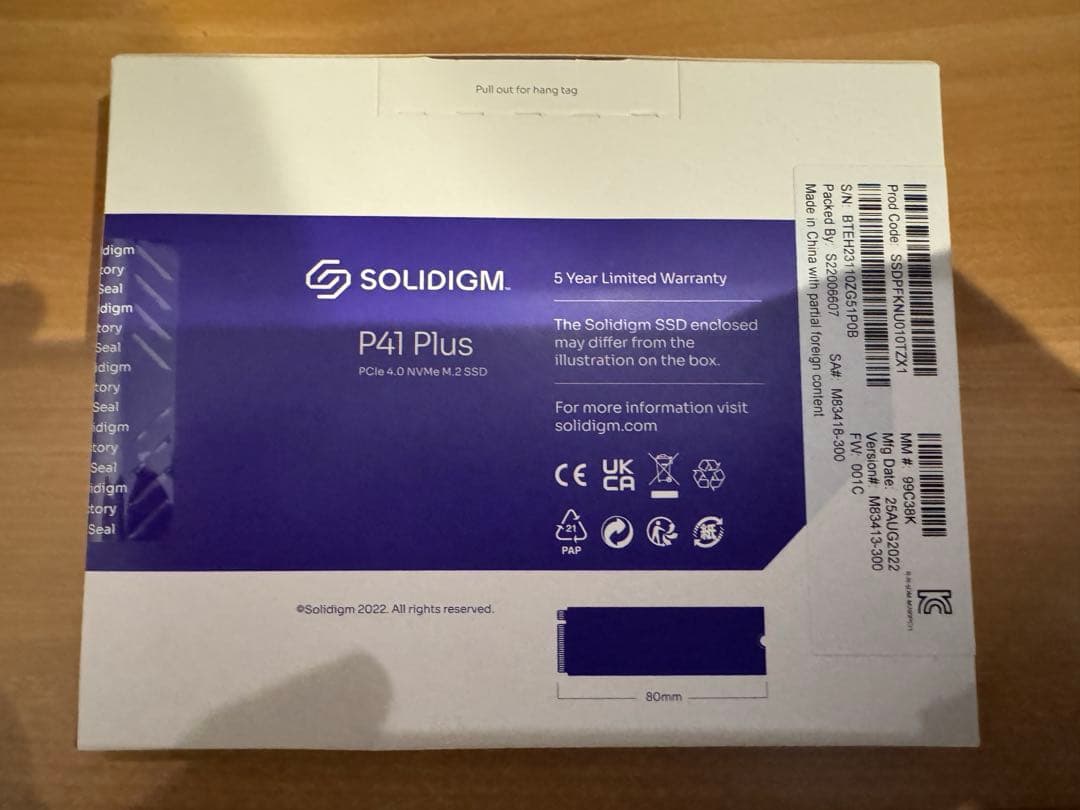 SOLIDIGM P41 Plus 1TB SSD M.2 内蔵型