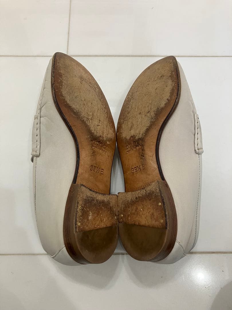 グッチ　GUCCIビットモカシン　39 1/2 24.5cm 白