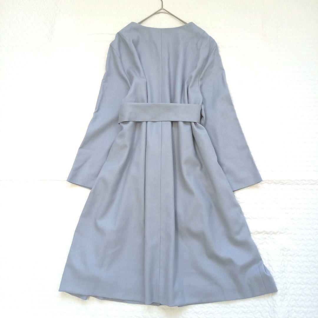 美品✨23区 ラメ入りスキッパーワンピース ブルー セレモニー 大きいサイズ