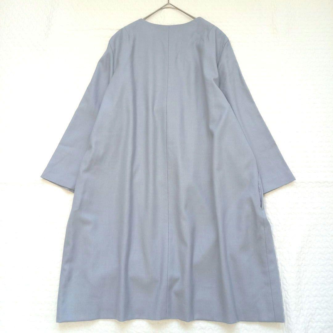 美品✨23区 ラメ入りスキッパーワンピース ブルー セレモニー 大きいサイズ