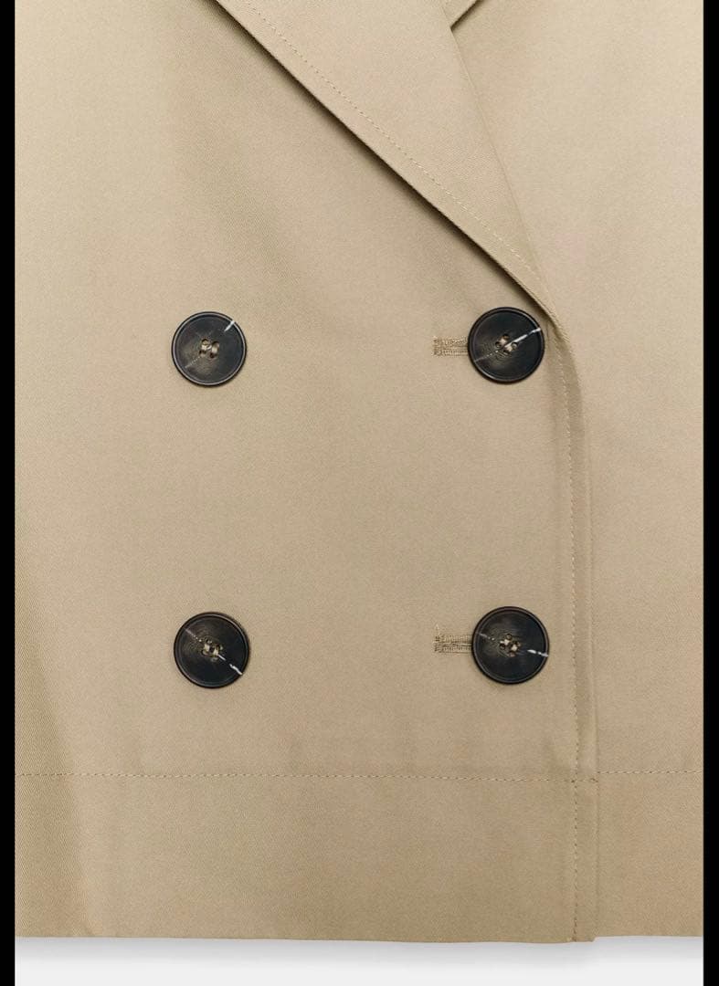 【完売品】ZARA ショート丈ショートスリーブトレンチコート XS 新品タグつき