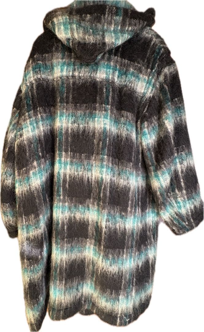 Y's for men シャギーニット チェック柄 コート