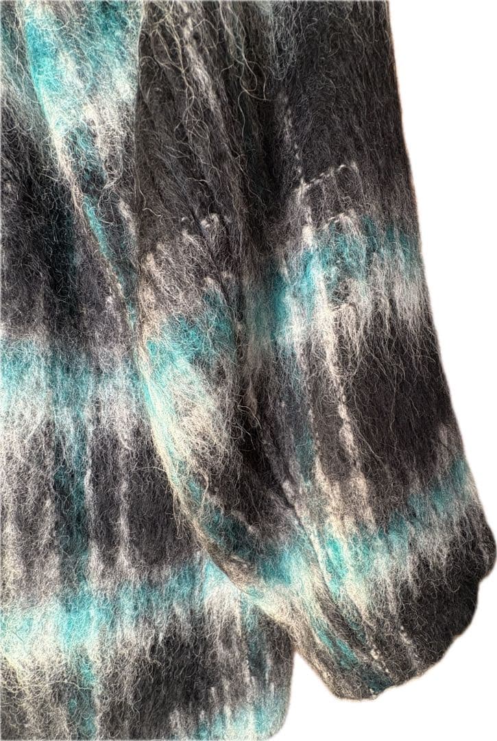 Y's for men シャギーニット チェック柄 コート