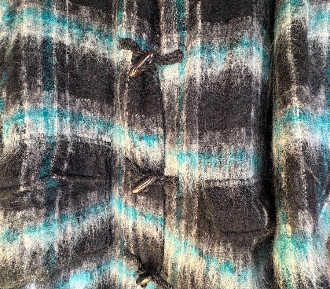 Y's for men シャギーニット チェック柄 コート