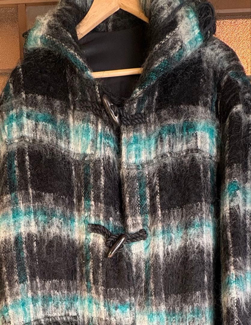 Y's for men シャギーニット チェック柄 コート