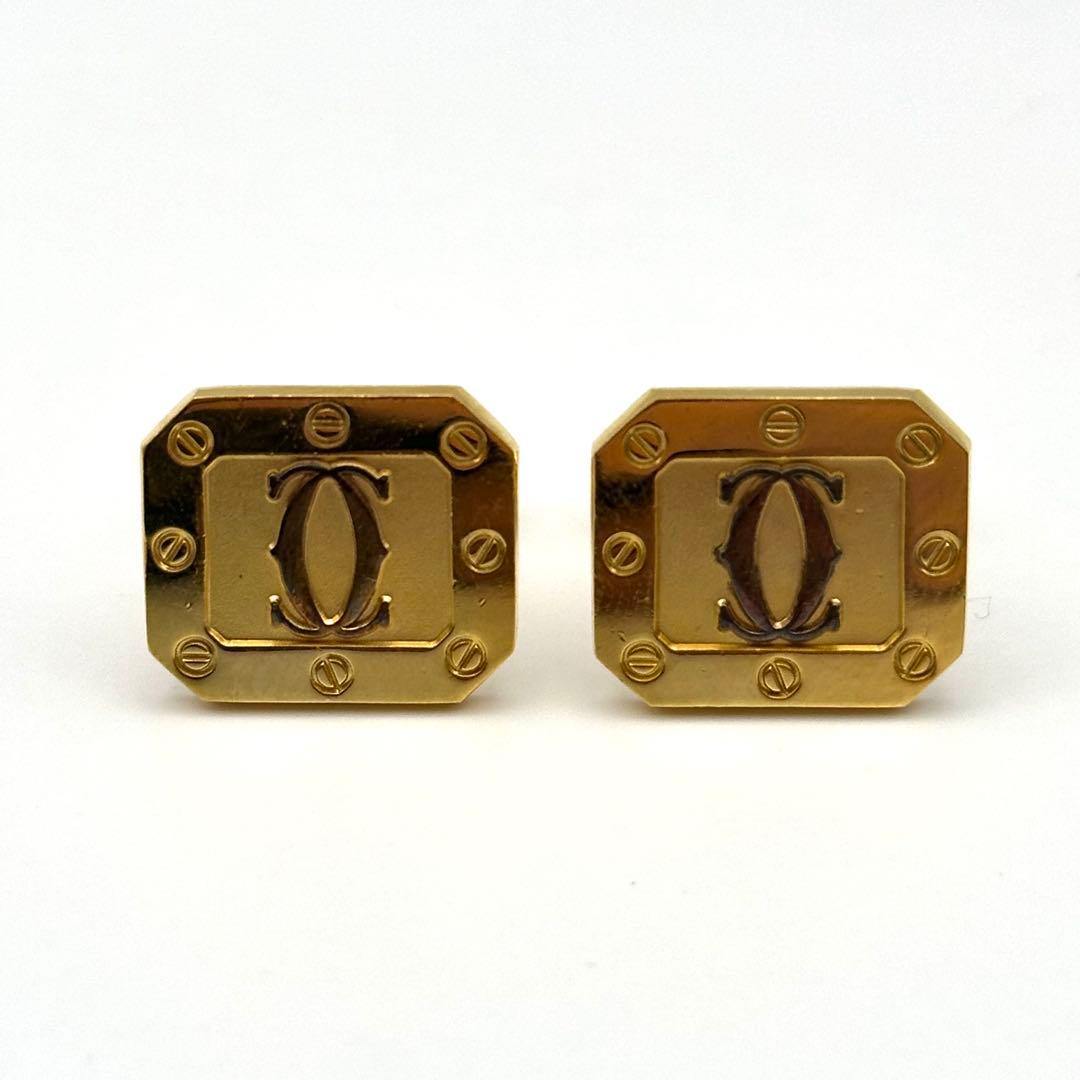 【希少】Cartier カフス ネクタイピン セット 2Cロゴ ゴールド
