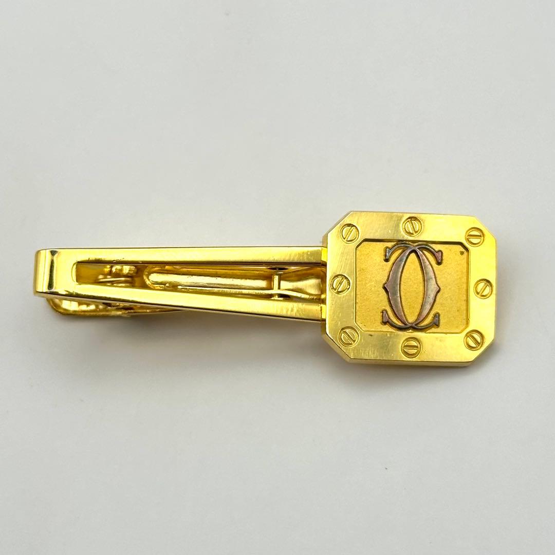【希少】Cartier カフス ネクタイピン セット 2Cロゴ ゴールド