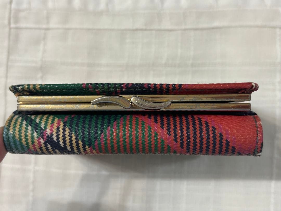 ヴィヴィアンウエストウッド三つ折りがま口財布 チェックカラー